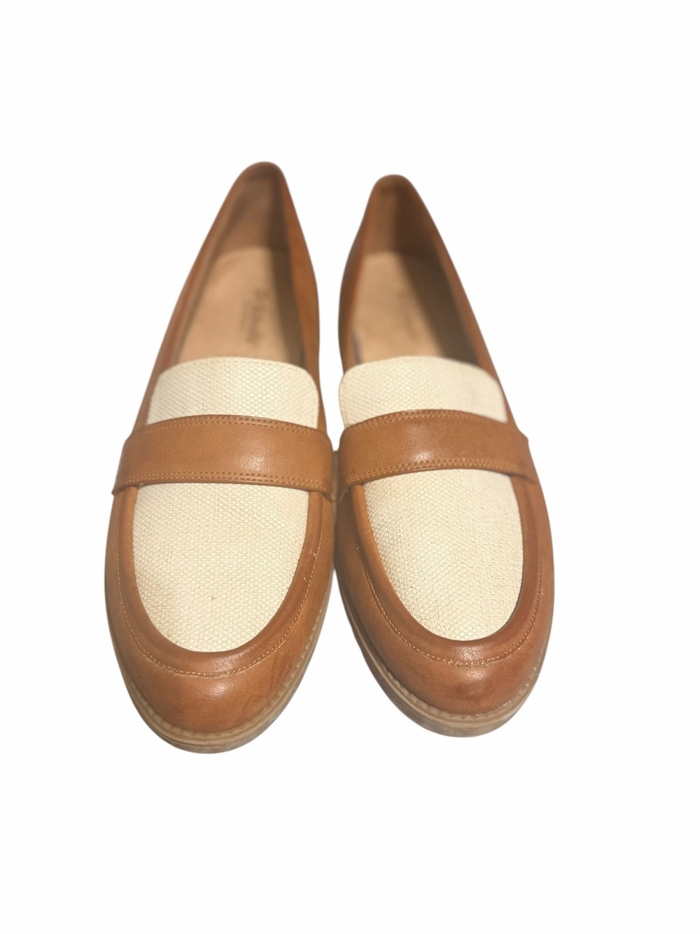 Dr. Scholl’s Women’s Two Tone Penny Loafers Tan Cream Comfort Shoes Size 8